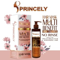 تصویر ماسک مو بعد از حمام پرو پرنسلی PRINCELY مدل مولتی بنفیت حجم 300 میل PRINCELY hair mask after shower, multi-benefit model, volume 300 ml