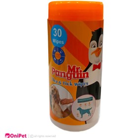 تصویر دستمال مرطوب ضد کک و کنه مخصوص حیوانات مستر پنگوئن Mr. Penguin anti-flea and tick wipes for animals