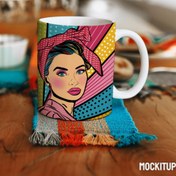 تصویر ماگ فانتزی لیدی lady pop art fantasy mugs