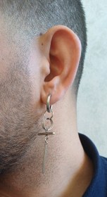تصویر گوشواره آویز صلیب 