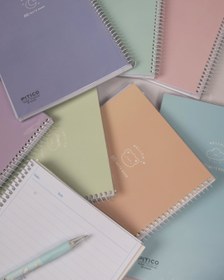 تصویر دفتر مشق ۸۰ برگ مجلد سیمی پاستلی pitico - سبز 