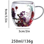 تصویر لیوان دوجداره گل خشک Double-walled glass of dried flowers