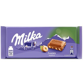 تصویر تبلت شکلات سوئیسی میلکا Milka Fındıklı Hazelnut فندقی وزن 80 گرم کم تاریخ 