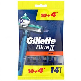 تصویر خود تراش ژیلت مدل Blue 2 Plus بسته 14 عددی Gillette Blue 2 Plus model self-sharpener, pack of 14