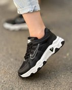 تصویر کتانی نایک لژدار زنانه و دخترانه رنگ سفید و مشکی 