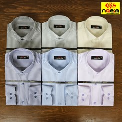 تصویر پیراهن مردانه راه راه نخی سایز XL و XXL 