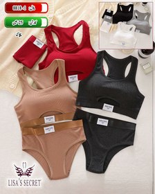 تصویر ست نیم تنه شورت نخی زنانه LISA کد 004 LISA Womens Cotton Panties Set Code 004