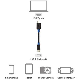 تصویر کابل یو اس بی 2 تایپ سی به یو اس بی میکرو کی نت 1.2 متری Knet USB 2.0 type c to Micro USB Cable 