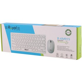 تصویر کیبورد و ماوس بی سیم رویال مدل R-KM915 Royal R-KM915 wireless keyboard and mouse combo