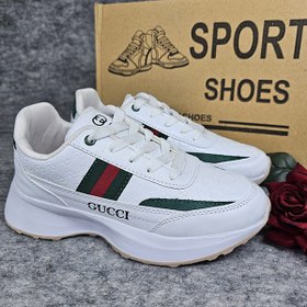 تصویر کفش کتونی زنانه گوچی ایرانی رنگ سفید Gucci 802 W 