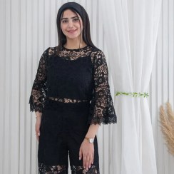 تصویر نیم تنه گیپور دوتیکه زیپ دار 