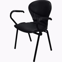 تصویر صندلی انتظار مدل صدفی دسته دار - مشکی / از سفید تا مشکی Shell model waiting chair with armrests