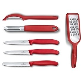 تصویر VICTORINOX ست 6 عدد چاقوی پوست کن، رنده و جداکننده - قرمز 