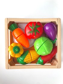 تصویر صیفی جات برشی با سبد 