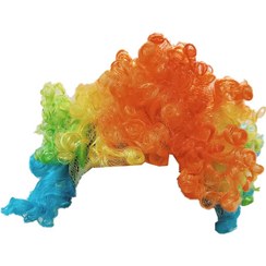 تصویر کلاه گیس دلقک فر رنگی تراکم ۱۶۵ گرم 