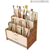 تصویر جا مدادی و قلمی رومیزی چوبی مدل 10109 