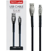 تصویر کابل تبدیل USB به microUSB تسکو مدل TC A187 طول 1 متر ا TSCO TC A187 USB to microUSB Cable 1m TSCO TC A187 USB to microUSB Cable 1m