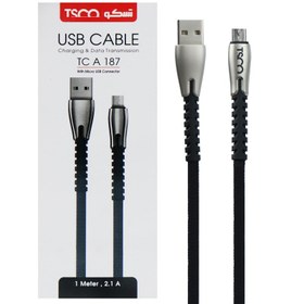 تصویر کابل تبدیل USB به microUSB تسکو مدل TC A187 طول 1 متر TSCO TC A187 USB to microUSB Cable 1m