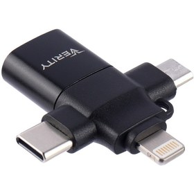 تصویر تبدیل Verity A316 OTG USB3.0 To MicroUSB / Lightning / Type-C Verity A316 OTG USB3.0 To MicroUSB / Lightning / Type-C Adapter