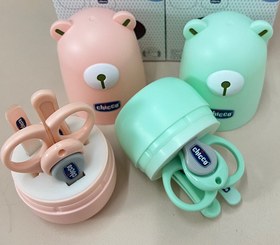 تصویر ست ناخن گیر نوزادی کاپدار تخم مرغی شکل طرح خرس چیکو chicco 