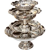 تصویر ست پذیرایی مسی سه بعدی باروکش کروم 