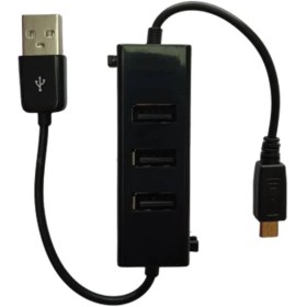 تصویر هاب 3 پورت MicroUSB / USB 2.0 ویپرو Wipro MicroUSB / USB 2.0 Hub 3 Port