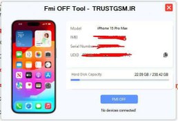 تصویر حذف آیکلود آیفون و آیپدهای روی منو – FMI OFF AUTO TOOL & PROXY METH 