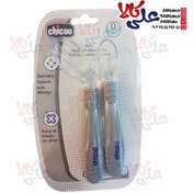 تصویر قاشق سرسیلیکونی سرکج و ساده 2 عددی چیکو Chicoo baby Spoon code:514