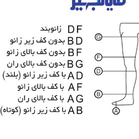 تصویر جوراب واریس بدون کف بالای زانو BF آدور Ador 