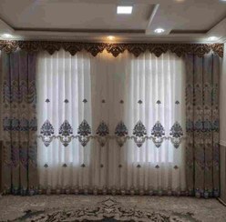 تصویر پرده مخمل هندی سرمه دوزی 