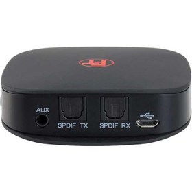 تصویر فرستنده و گیرنده صدا بلوتوث قابل حمل شارژی نسل 5 بدون تاخیر FeinTech Bluetooth 5.0 audio transmitter receiver aptX HD low latency Toslink SPDIF 