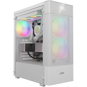 تصویر کیس کامپیوتر گیم دیاس Aura GC5 Elite ARGB Mid Tower سفید Gamdias Aura GC5 Elite ARGB Mid Tower White Computer Case