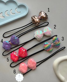 تصویر باندفر پاپیون پولکی دخترونه - صورتی 