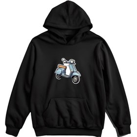 تصویر هودی وسپا - سفید / مشکی Vespa hoodi