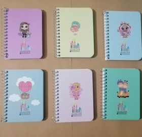 تصویر دفترچه یادداشت8*12سیمی جلدسخت کارتونی100برگ - طرح شماره Notebook