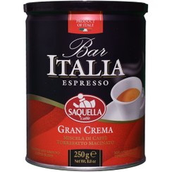 تصویر پودر قهوه ITALIA قوطی 250 گرم SAQUELLA مدل GRAN ا Saquella Espresso Bar Italia Gran Gusto 250g Saquella Espresso Bar Italia Gran Gusto 250g