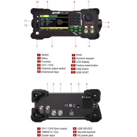 تصویر فانکشن ژنراتور 15 مگاهرتز 2 کانال هانتک HDG3012B Hantek HDG3022B function generator