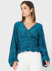 تصویر بلوز آستین پفی برند Guess Puff Sleeve Top