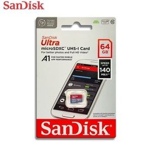 تصویر کارت حافظه سن دیسک مدل Ultra سرعت 140 ظرفیت 64 گیگابایت SANDISK MEMEORY CARD ULTRA SPEED=140 64GB