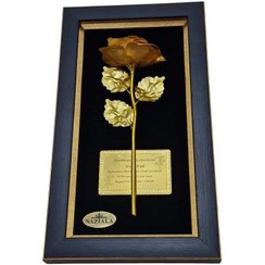 تصویر تابلو گل رز روکش طلا 