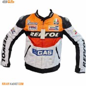 تصویر کاپشن موتور سواری رپسول برزنتی چهار فصل HONDA REPSOL HONDA canvas motorcycle jacket for 4 seasons