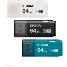 تصویر فلش مموری Kioxia U202 64GB 64GB سفید فلش مموری 64GB سفید کیوکسیا U202