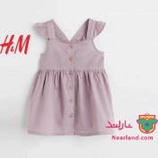 تصویر پیراهن نوزادی دخترانه اچ اند ام سوئد ( H&M ) رنگ دارچینی سنگی 