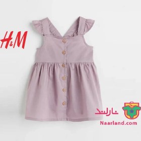 تصویر پیراهن نوزادی دخترانه اچ اند ام سوئد ( H&M ) رنگ دارچینی سنگی 