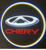 تصویر چراغ خودرو لوگوی LED زیر درب با باتری فوتوسل برای وسایل نقلیه چری Sistem Led Market 