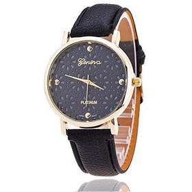 تصویر ساعت مچی طرح شکوفه جنوا 01 black GENEVA WOMEN WATCH