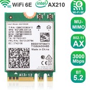 تصویر کارت وایرلس Intel AX210NGW Wi-Fi 6E M.2 