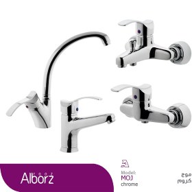 تصویر ست شیرآلات البرز روز مدل موج کروم AlborzRooz Faucet Set, Moj Chrome