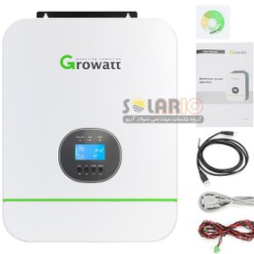 تصویر سانورتر 5 کیلووات، 48 ولت، 80 آمپر MPPT برند Growatt، مدل SPF 5000TL HVM 