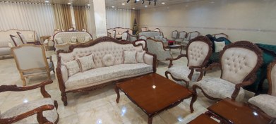 تصویر مبل کلاسیک تمام چوب راش گندم 